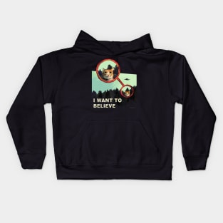 I want 2 believe in kitties Kids Hoodie